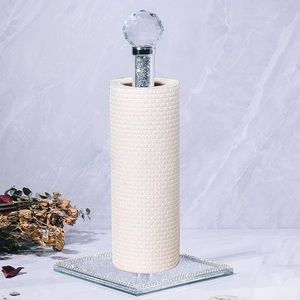 Freestanding Holder Fit for 11 Inches Paper Towel, Filled with Sparkly Crystal